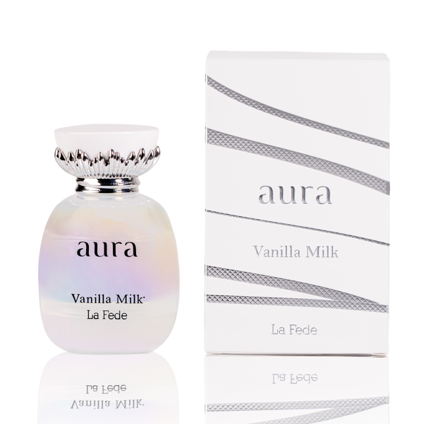 Khadlaj La Fede Aura Vanilla Milk 100ml bottle with box