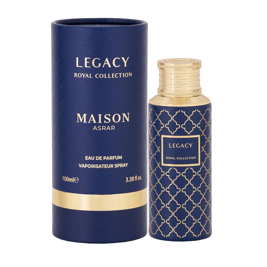 Maison Asrar Legacy Eau de Parfum bottle with box