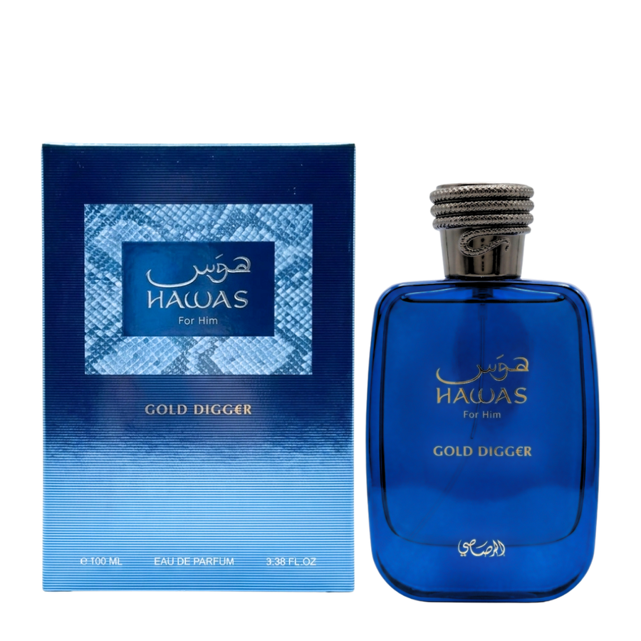 Rasasi Hawas Gold Digger 100ml bottle with box